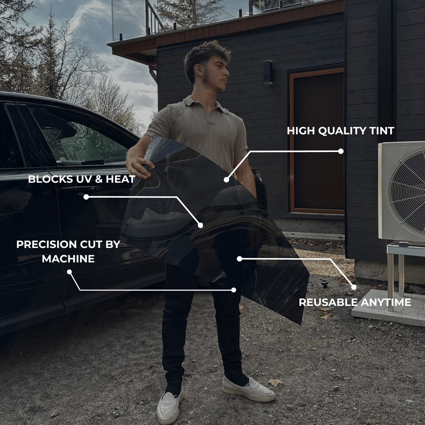 ShadeX Custom-Cut Reusable Tint – Front + Rear